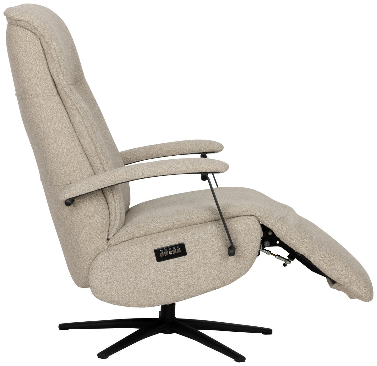 RELAXSESSEL Webstoff    - Schwarz/Naturfarben, Design, Holz/Textil (67/114/84cm) - Livetastic