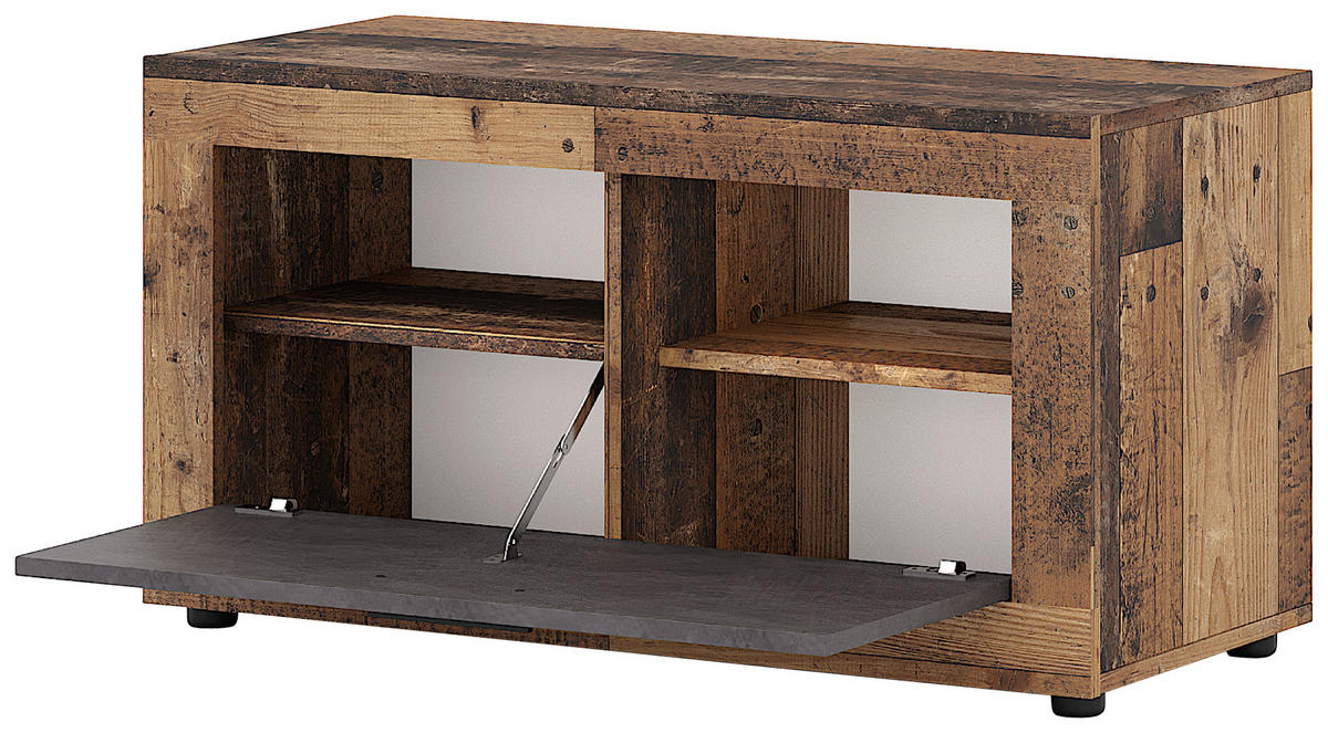 GARDEROBENBANK  in 88,9/48/40 cm  - Alteiche/Schwarz, Design, Holzwerkstoff/Kunststoff (88,9/48/40cm) - MID.YOU