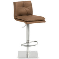 BARHOCKER in Metall, Textil Hellbraun  - Hellbraun/Edelstahlfarben, Design, Textil/Metall (41/78-103/48cm) - Novel