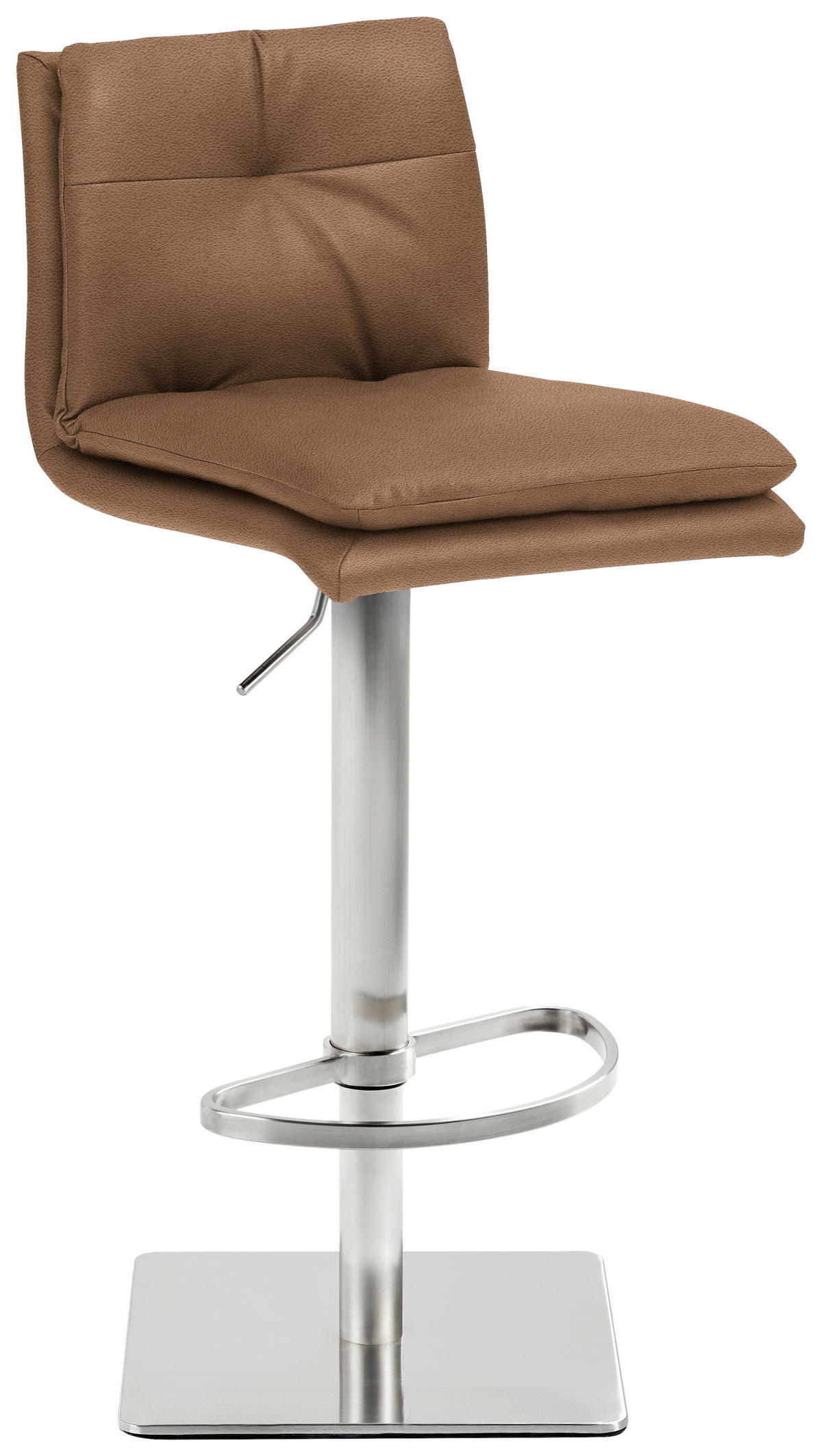 BARHOCKER in Metall, Textil Hellbraun  - Hellbraun/Edelstahlfarben, Design, Textil/Metall (41/78-103/48cm) - Novel