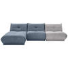 ECKSOFA in Cord, Lederlook Grau, Blaugrau  - Blaugrau/Grau, Trend, Textil (185/315cm) - Livetastic