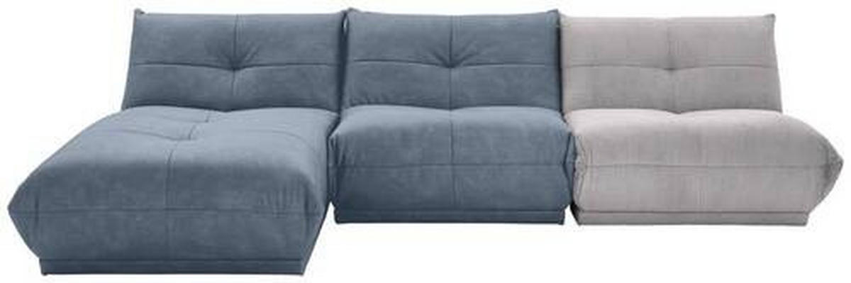 ECKSOFA in Cord, Lederlook Grau, Blaugrau  - Blaugrau/Grau, Trend, Textil (185/315cm) - Livetastic