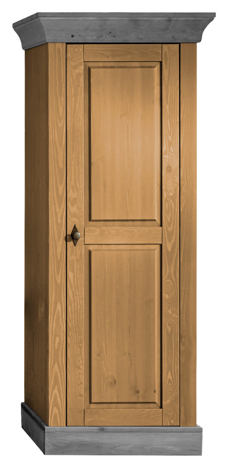SCHRANK - Laugenfarbig/Grau, ROMANTIK / LANDHAUS, Holz/Metall (65/163/45cm) - Boxxx