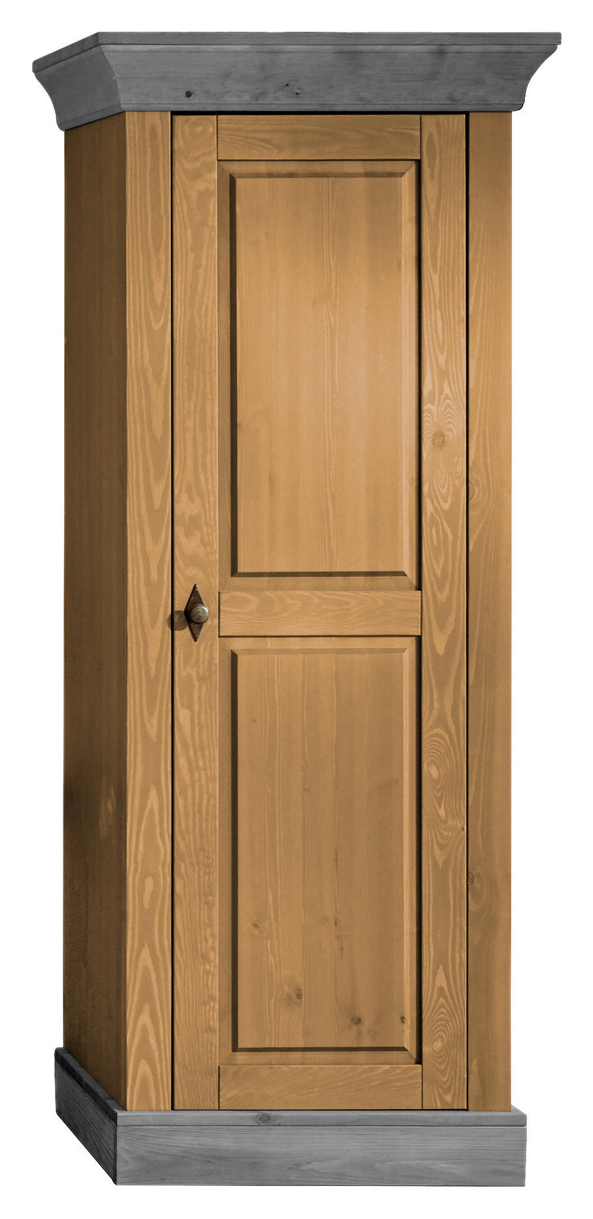 SCHRANK - Laugenfarbig/Grau, ROMANTIK / LANDHAUS, Holz/Metall (65/163/45cm) - Boxxx