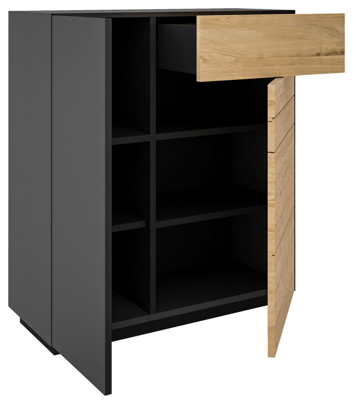 SCHUHSCHRANK  in 91/103/36 cm  - Wildeiche/Anthrazit, Natur, Holz/Holzwerkstoff (91/103/36cm) - Dieter Knoll