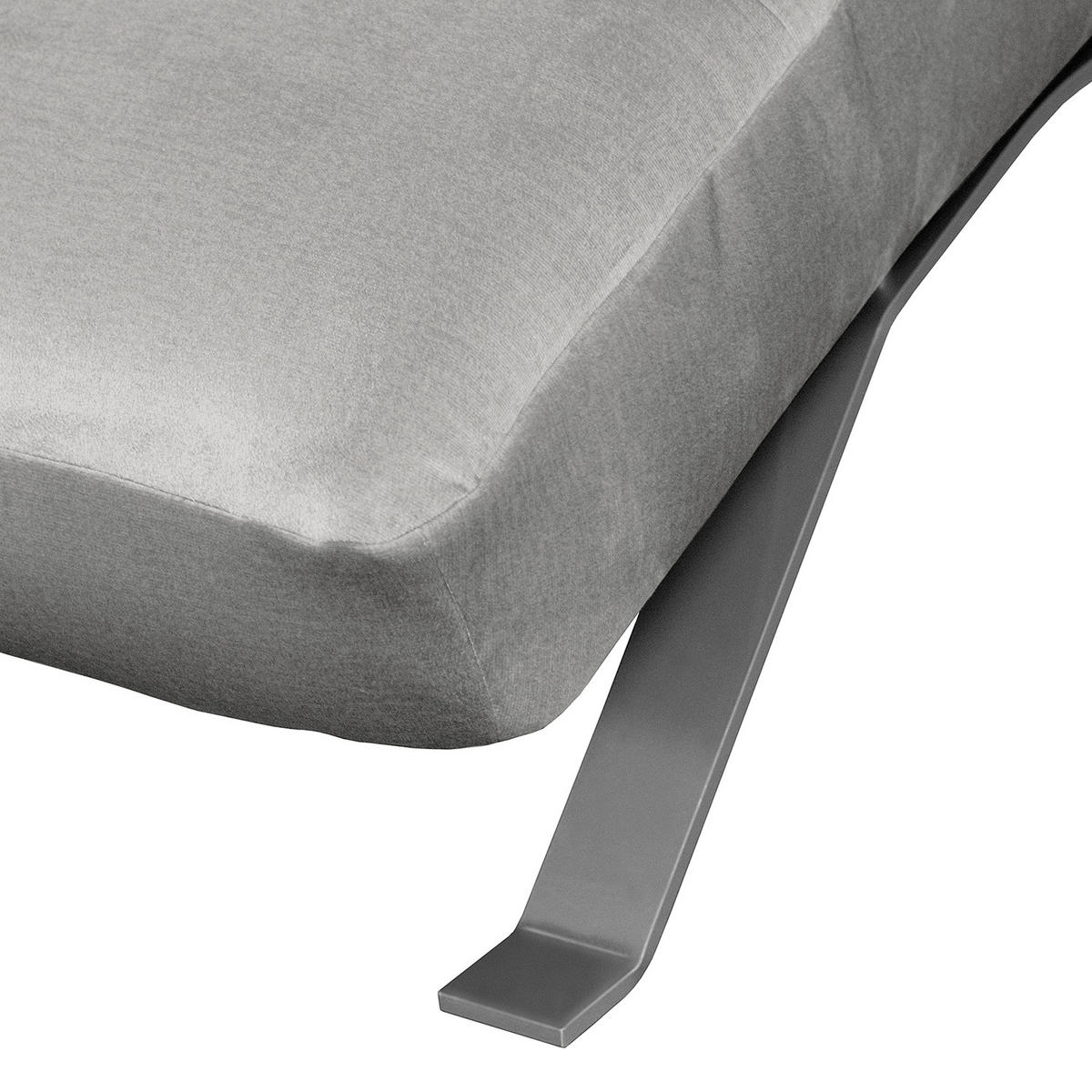 RELAXLIEGE SWING Samt Grau  - Silberfarben/Grau, Design, Textil/Metall (65/65-95/171cm) - Livetastic