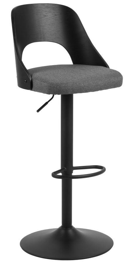 TABURET DE BAR in textil gri închis  - gri închis/negru, Modern, metal/lemn (47/113/50,5cm) - MID.YOU