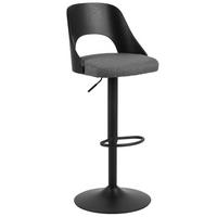 BARHOCKER Flachgewebe Dunkelgrau  - Dunkelgrau/Schwarz, MODERN, Holz/Textil (47/113/50,5cm) - MID.YOU