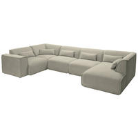 WOHNLANDSCHAFT Flachgewebe Grau  - Schwarz/Grau, Design, Kunststoff/Textil (211/368/165cm) - Lomoco