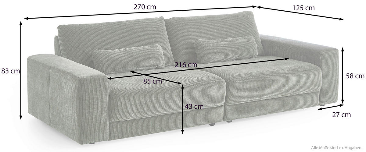 BIGSOFA Chenille, Jacquard Dunkelgrün  - Dunkelgrün/Schwarz, Design, Kunststoff/Textil (270/83/125cm) - Niels Andersson