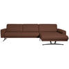 ECKSOFA in Echtleder Braun  - Anthrazit/Braun, Konventionell, Leder/Metall (324/179cm) - Johann Jakob