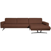 ECKSOFA in Echtleder Braun  324/179 cm  - Anthrazit/Braun, KONVENTIONELL, Leder/Metall (324/179cm) - Johann Jakob
