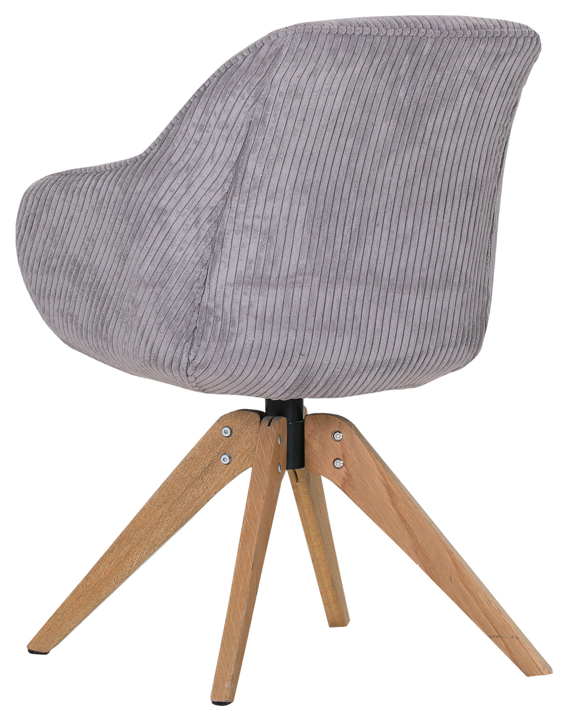 ARMLEHNSTUHL  in Cord  - Eichefarben/Hellgrau, LIFESTYLE, Holz/Textil (60/83/65cm) - home24