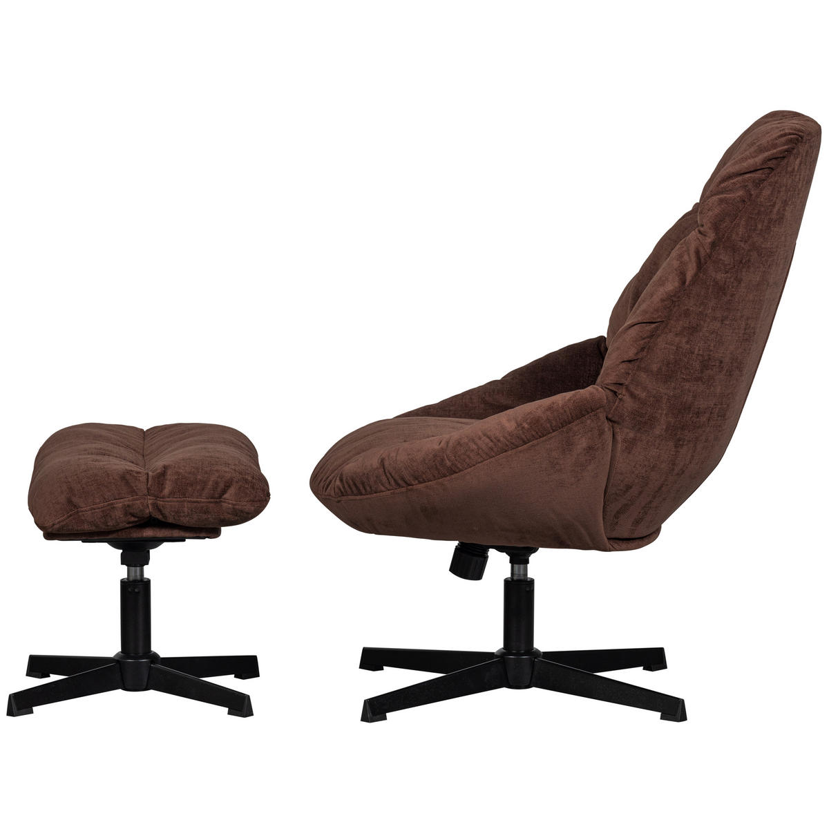 SESSELSET Webstoff    - Schwarz/Braun, Design, Textil/Metall - Livetastic