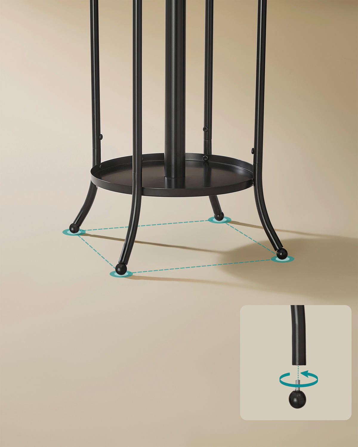 KLEIDERSTÄNDER in Schwarz 40/175/40 cm   - Schwarz, Basics, Metall (40/175/40cm)