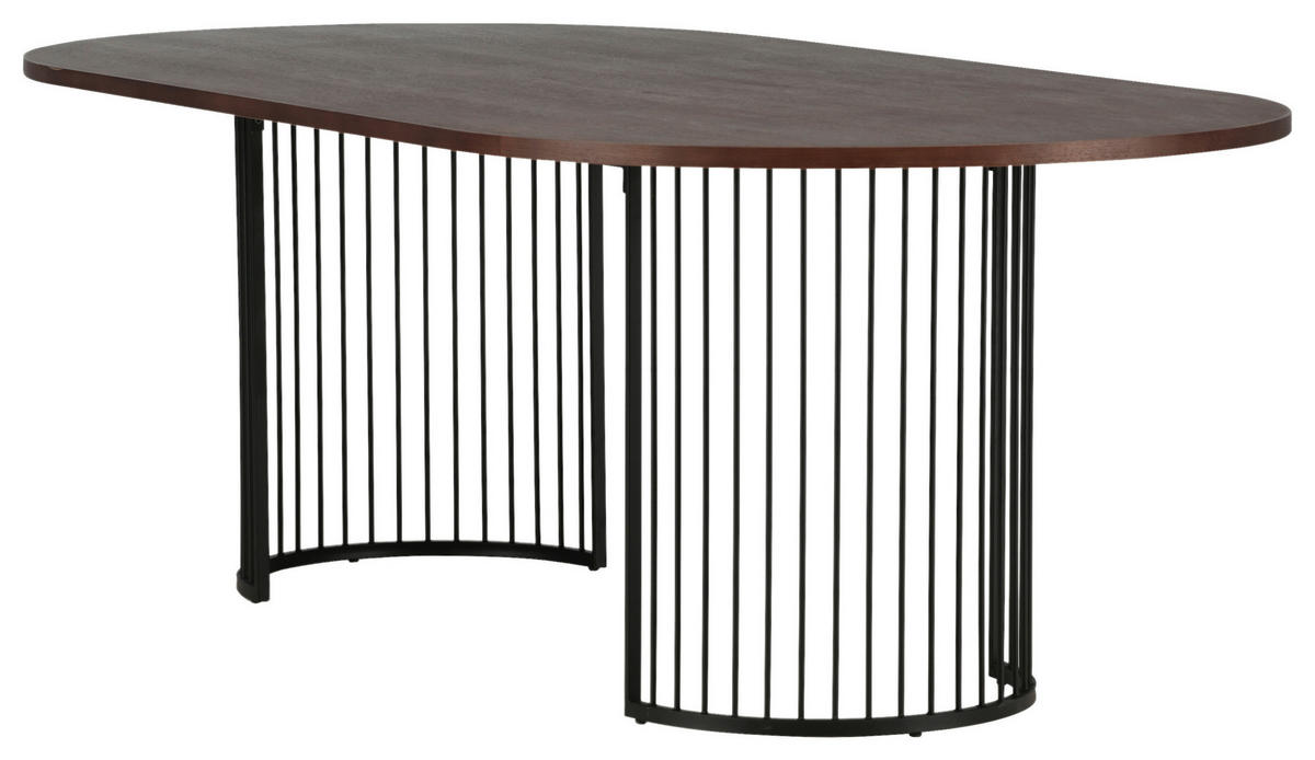 ESSTISCH in Metall, Holzwerkstoff 220/110/75 cm  - Dunkelbraun/Schwarz, Design, Holzwerkstoff/Metall (220/110/75cm) - Livetastic