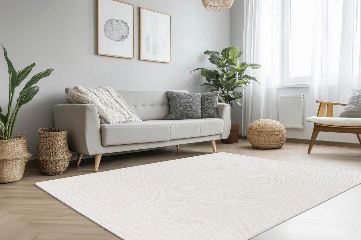 FLATVÄVD MATTA 160/230 cm  - elfenbensfärgad, Basics, textil (160/230cm) - Kayoom