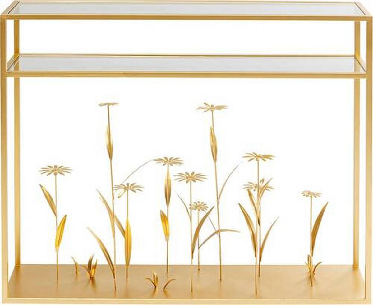 KONSOLENTISCH Goldfarben  - Goldfarben, Design, Glas/Metall (100/25/85cm) - Kare-Design