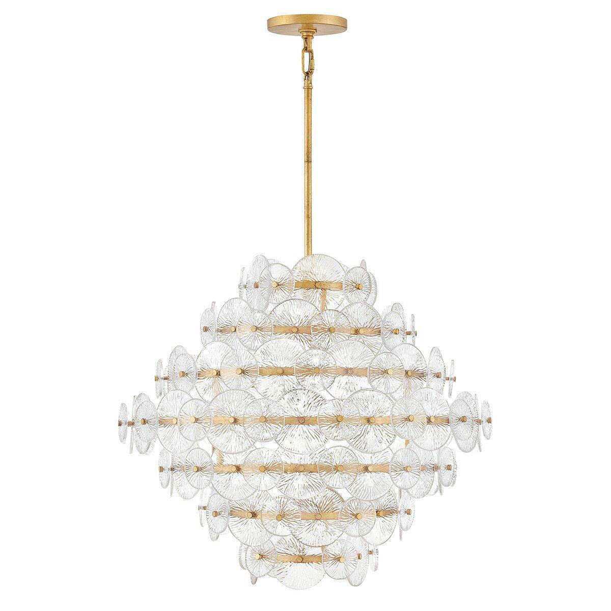 KRONLEUCHTER Rene 79,4/74,7/74,7 cm  - Messingfarben, KONVENTIONELL, Glas/Metall (79,4/74,7/74,7cm) - Elstead Lighting