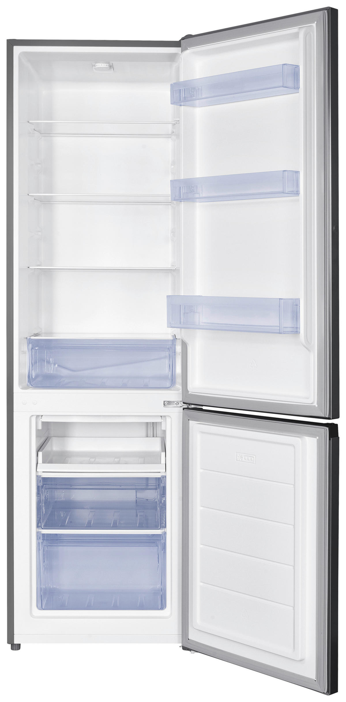 KÜHL-GEFRIER-KOMBINATION KGK 2530  - Edelstahlfarben, Basics, Glas/Kunststoff (55/180/56cm) - Nabo