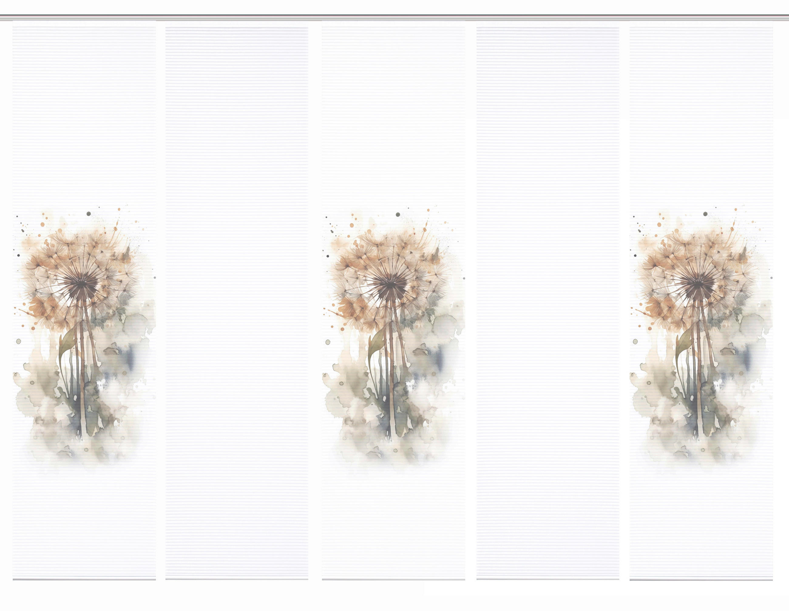 FLÄCHENVORHANG  5 Stück  blickdicht  60/245 cm   - Naturfarben/Weiß, Natur, Textil (60/245cm)