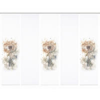 FLÄCHENVORHANG  5 Stück  blickdicht  60/245 cm   - Naturfarben/Weiß, Natur, Textil (60/245cm)