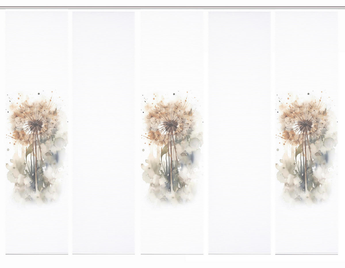 FLÄCHENVORHANG  5 Stück  blickdicht  60/245 cm   - Naturfarben/Weiß, Natur, Textil (60/245cm)