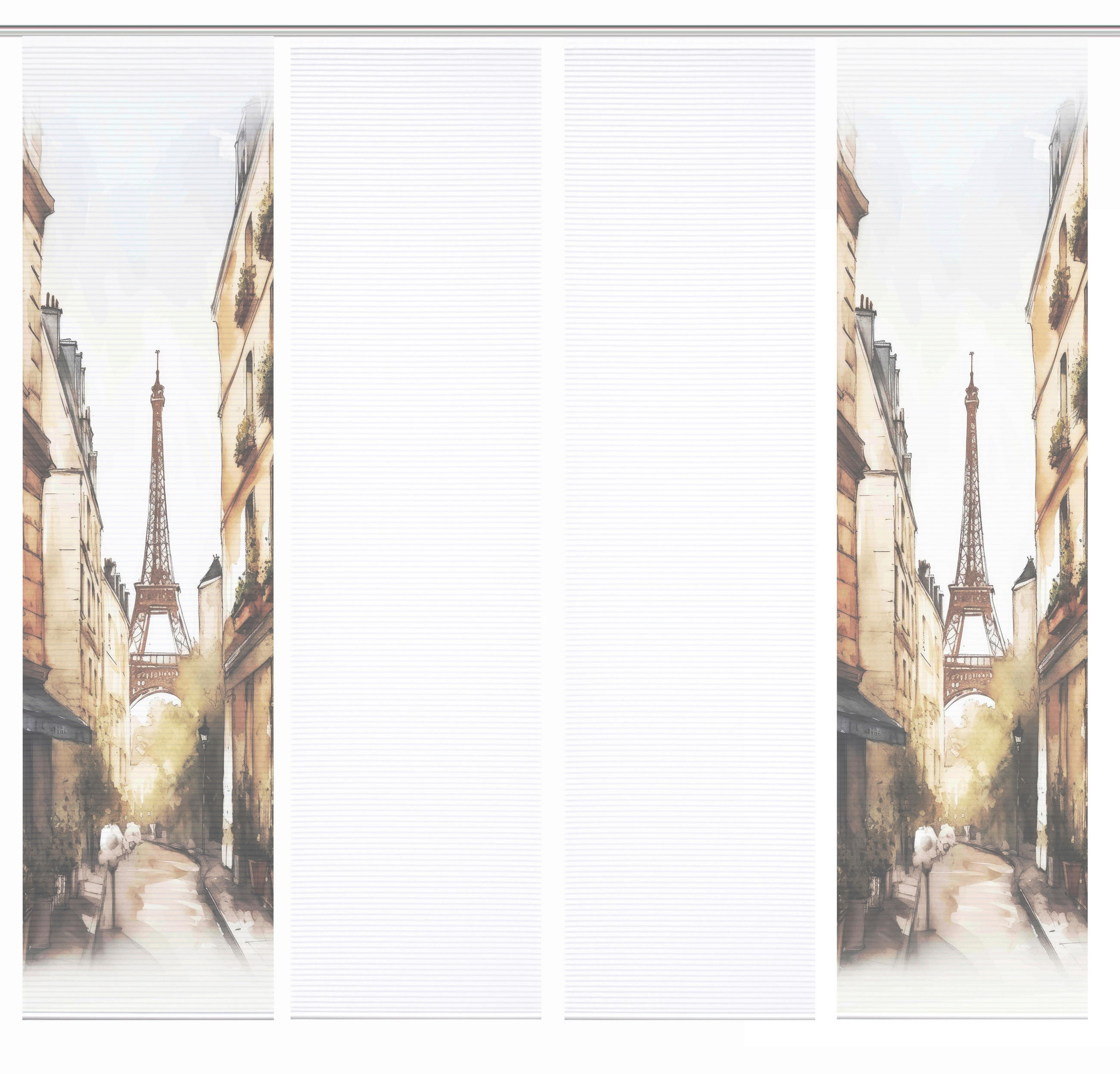 FLÄCHENVORHANG  4 Stück  blickdicht  60/245 cm   - Naturfarben/Weiß, LIFESTYLE, Textil (60/245cm)