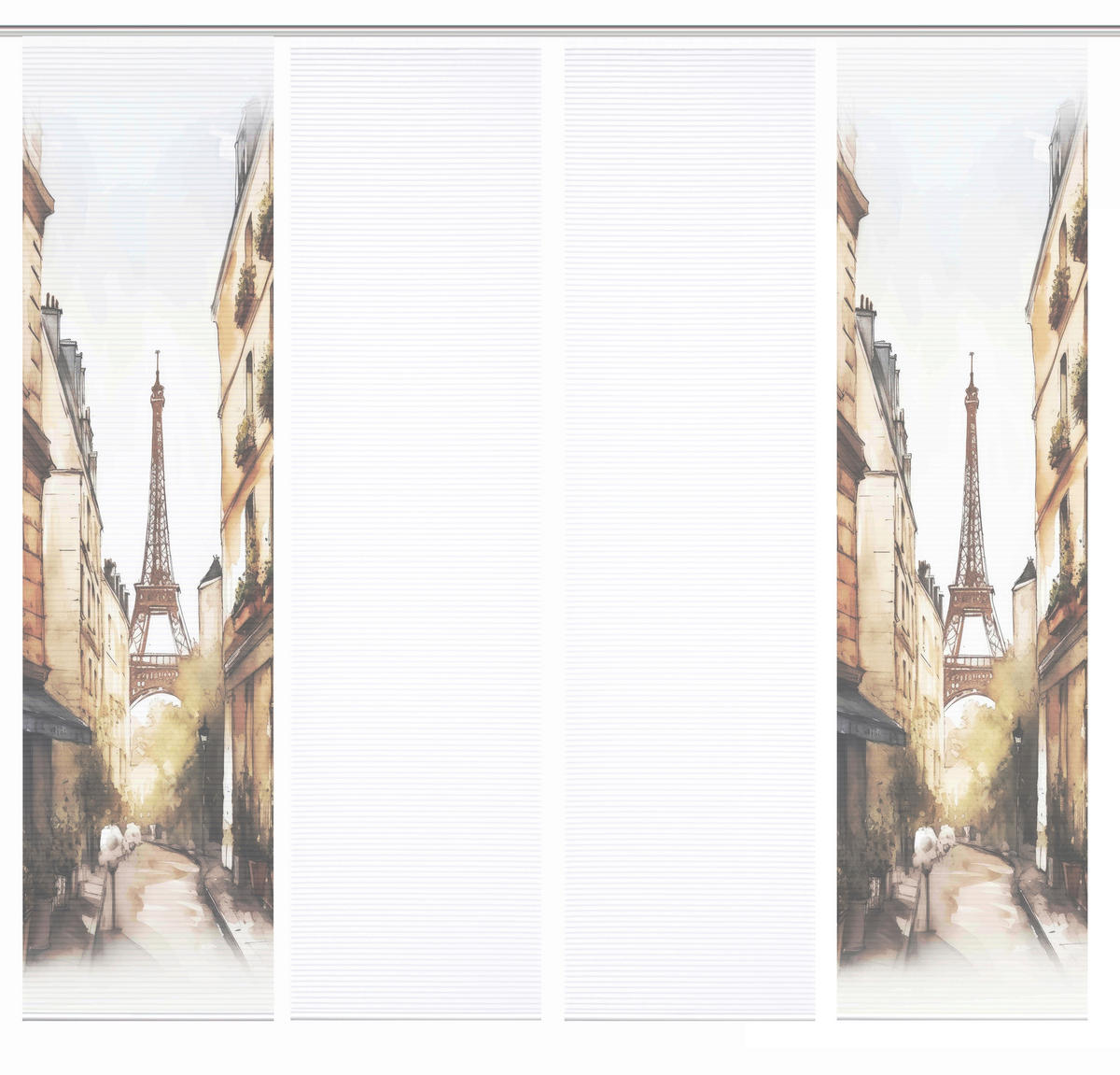 FLÄCHENVORHANG  4 Stück  blickdicht  60/245 cm   - Naturfarben/Weiß, LIFESTYLE, Textil (60/245cm)