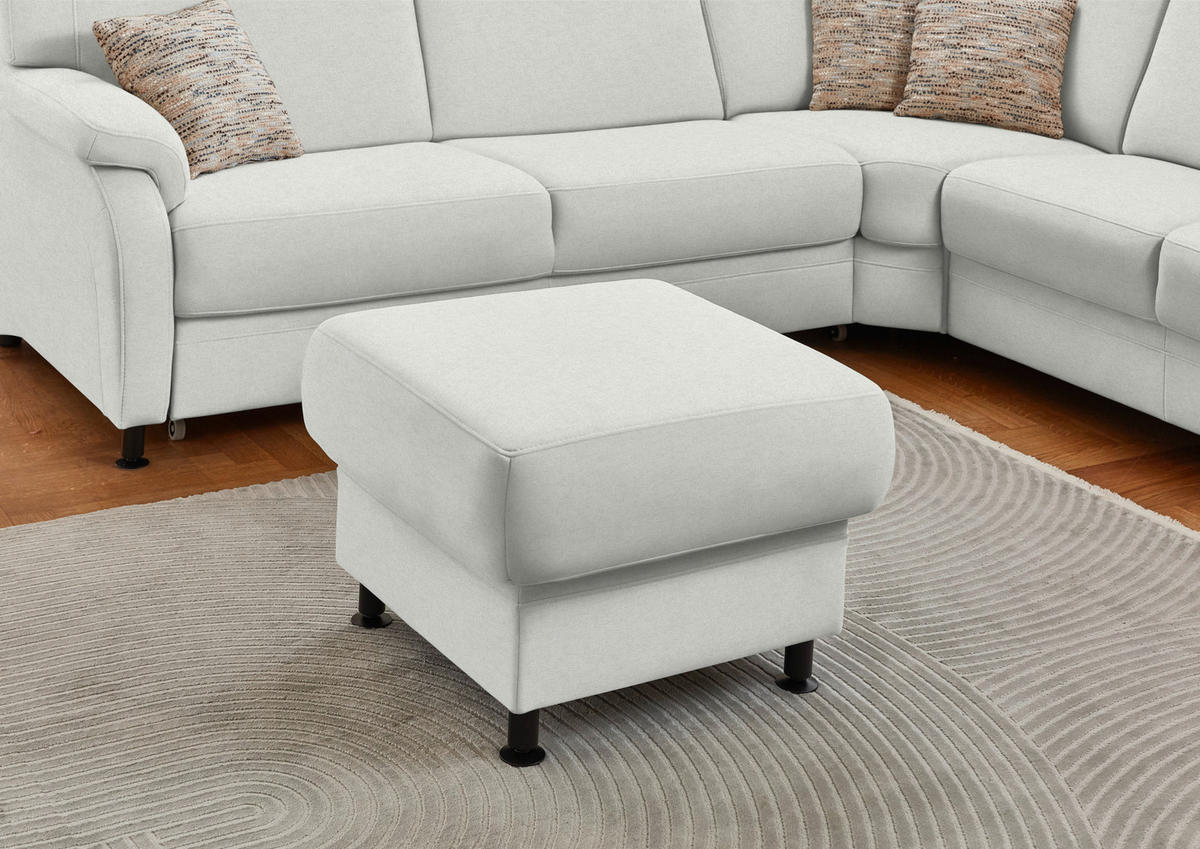 ECKSOFA  in Flachgewebe Silberfarben  269/287 cm  - Silberfarben/Schwarz, KONVENTIONELL, Textil/Metall (269/287cm) - Beldomo System