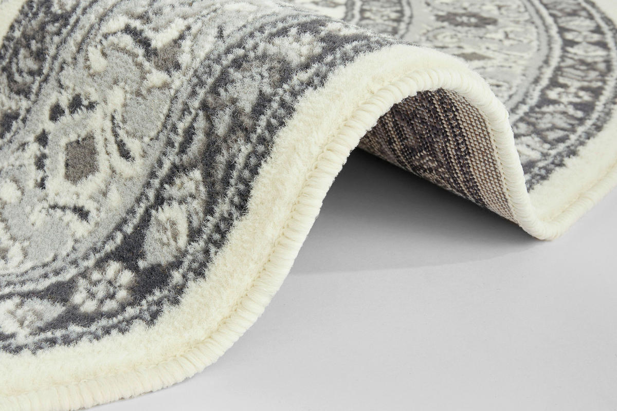 VINTAGE-TEPPICH 160 cm Mirkan Creme, Grau  - Creme/Grau, Basics, Kunststoff/Textil (160cm)