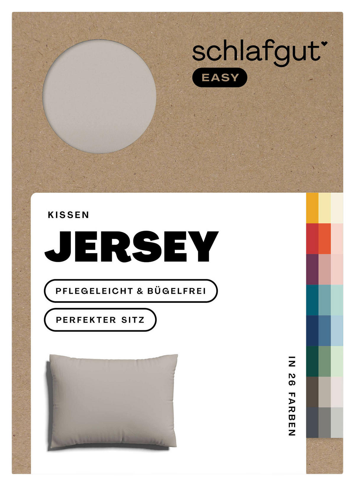 KOPFPOLSTERBEZUG EASY JERSEY 70/90 cm  - Sandfarben, Basics, Textil (70/90cm) - Schlafgut
