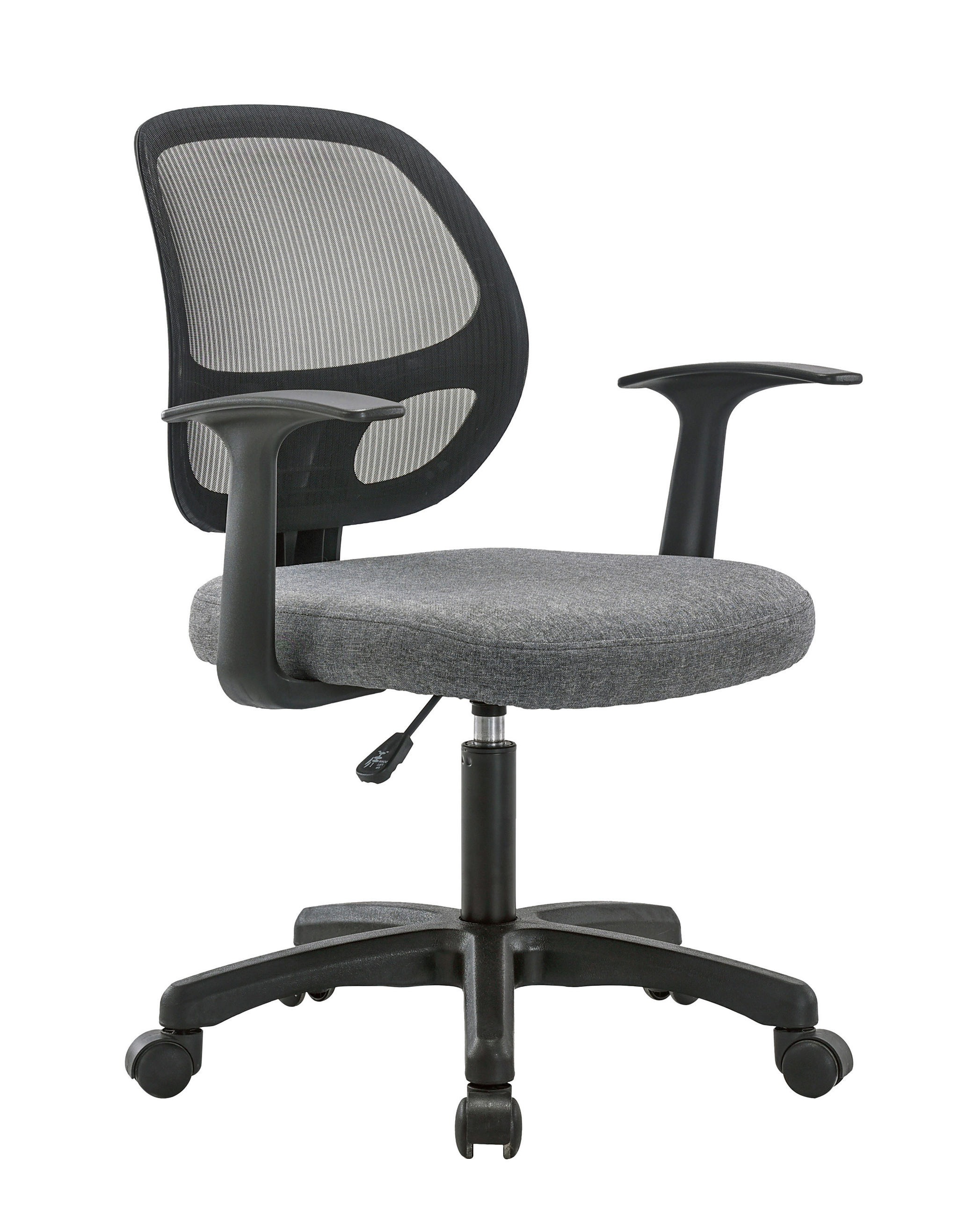 DREHSTUHL  in Netzbespannung, Webstoff Grau, Schwarz  - Schwarz/Grau, MODERN, Kunststoff/Textil (60/86-98/60cm) - Xora