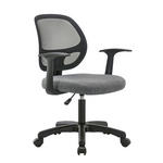 DREHSTUHL  in Netzbespannung, Webstoff Grau, Schwarz  - Schwarz/Grau, MODERN, Kunststoff/Textil (60/86-98/60cm) - Xora