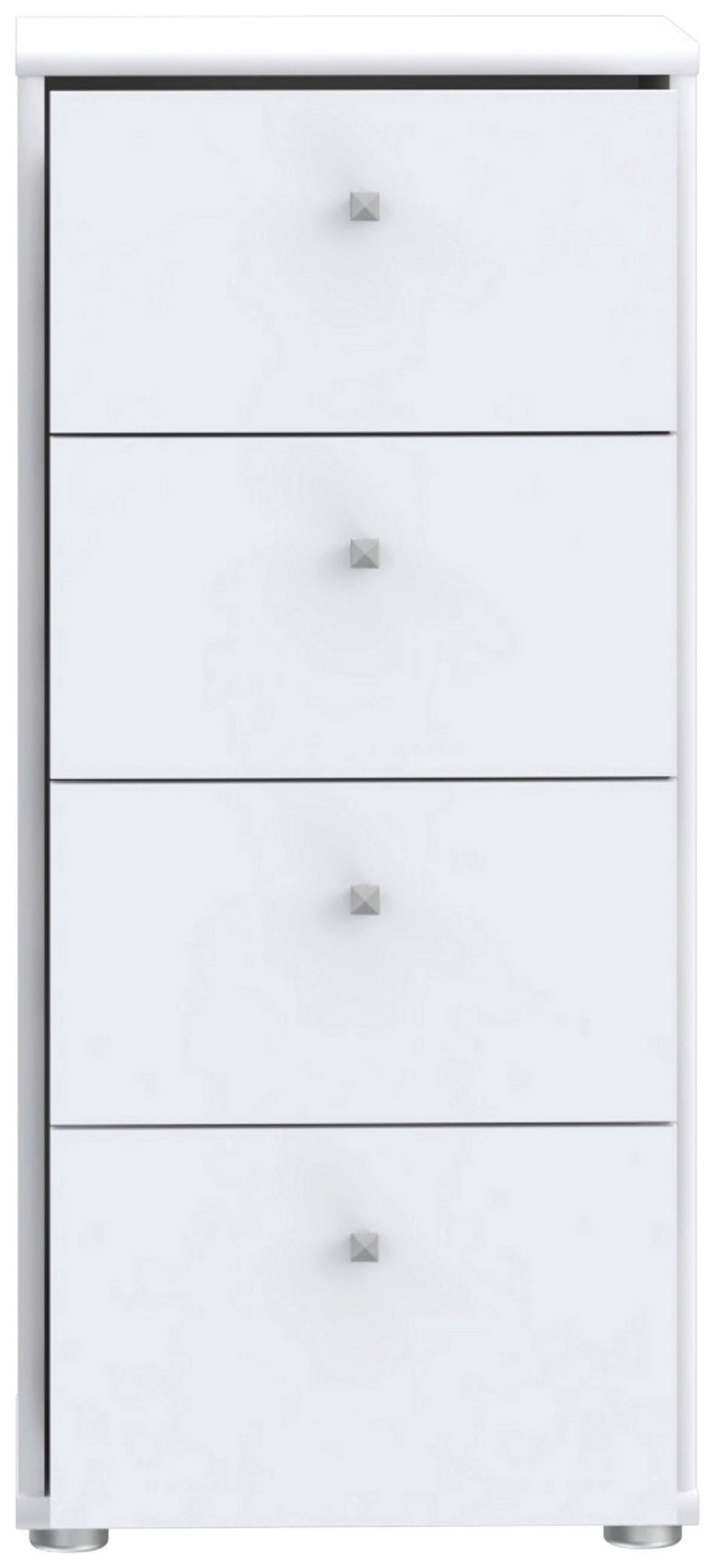 KOMMODE  in 38,6/85,5/34,8 cm  - Alufarben/Weiß, Design, Holzwerkstoff (38,6/85,5/34,8cm)