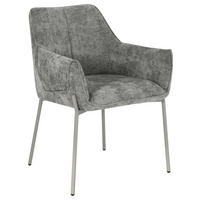 ARMLEHNSTUHL   Chenille  Dunkelgrau  - Dunkelgrau/Grau, MODERN, Holz/Textil (62/83/62cm) - Livetastic