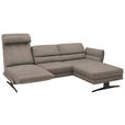 ECKSOFA  in Flachgewebe Taupe  279-327/176-217 cm  - Taupe/Schwarz, Design, Textil/Metall (279-327/176-217cm) - Dieter Knoll