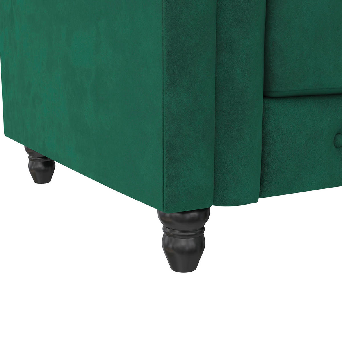 SESSEL in Velours Dunkelgrün  - Dunkelgrün/Schwarz, Basics, Holz/Textil (111/83/87cm) - Livetastic