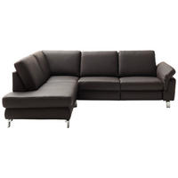 ECKSOFA in Echtleder Dunkelbraun  - Chromfarben/Dunkelbraun, Design, Leder/Metall (200/271cm) - Pure Home Lifestyle
