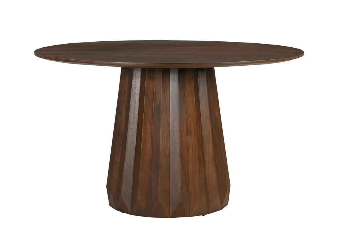 ESSTISCH 130/130/76 cm Echtholz  Holz rund Braun  - Braun, MODERN, Holz (130/130/76cm) - MID.YOU