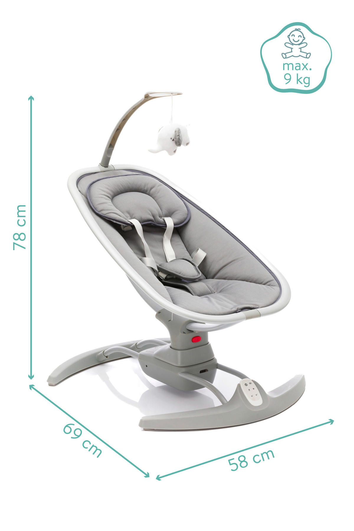 SCHAUKELWIPPE Mimi Grau   - Grau, Basics, Kunststoff/Textil - Fillikid