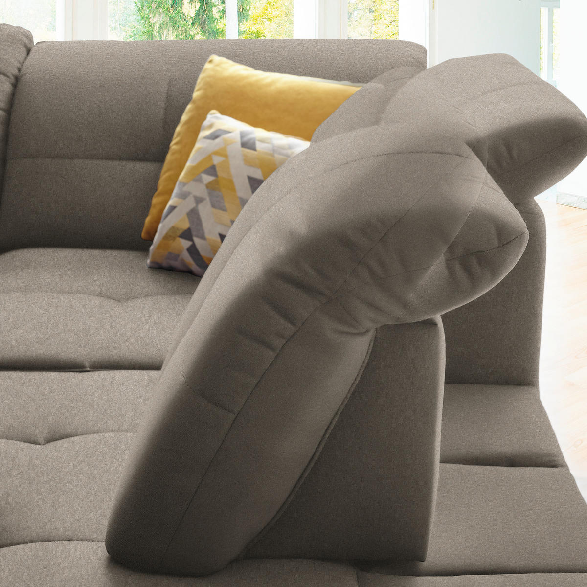 ECKSOFA in Chenille Hellbraun  310/240 cm  - Hellbraun/Schwarz, Design, Textil/Metall (310/240cm) - Xora