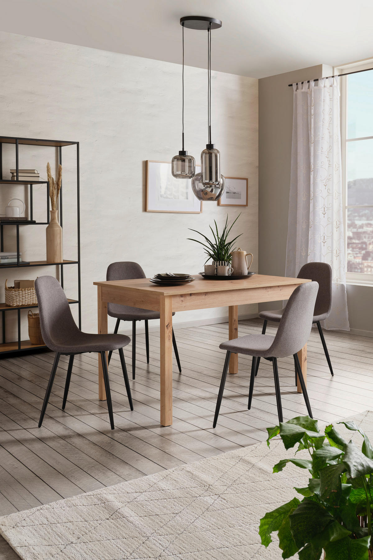 ESSTISCH Eiche Artisan rechteckig  ausziehbar  - Eiche Artisan, KONVENTIONELL, Holzwerkstoff (120-160/80/76cm) - home24