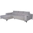 ECKSOFA  in Chenille Hellgrau  222/279 cm  - Hellgrau/Schwarz, KONVENTIONELL, Kunststoff/Textil (222/279cm) - Hom`in