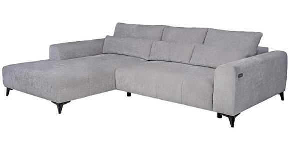 ECKSOFA  in Chenille Hellgrau  222/279 cm  - Hellgrau/Schwarz, KONVENTIONELL, Kunststoff/Textil (222/279cm) - Hom`in