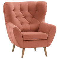 SESSEL in Mikrofaser Rostfarben  - Eichefarben/Rostfarben, Design, Holz/Textil (87/101/95cm) - Stylife