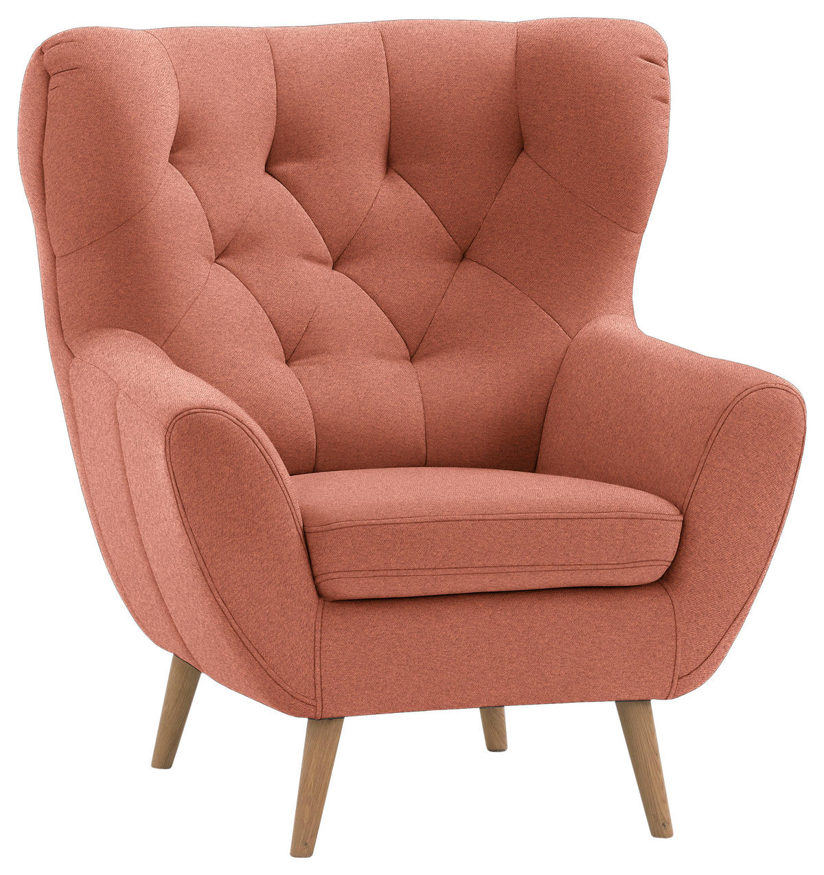 SESSEL in Mikrofaser Rostfarben  - Eichefarben/Rostfarben, Design, Holz/Textil (87/101/95cm) - Stylife