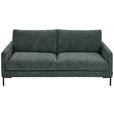 3-SITZER-SOFA Webstoff Dunkelgrün  - Dunkelgrün/Schwarz, KONVENTIONELL, Textil/Metall (196/78/90cm) - Hom`in