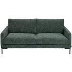 3-SITZER-SOFA  in Webstoff Dunkelgrün  - Dunkelgrün/Schwarz, KONVENTIONELL, Textil/Metall (196/78/90cm) - Hom`in