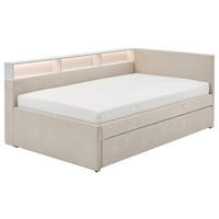 STAURAUMBETT 120/200 cm  in Weiß, Beige  - Beige/Weiß, MODERN, Holz/Holzwerkstoff (120/200cm) - Stylife